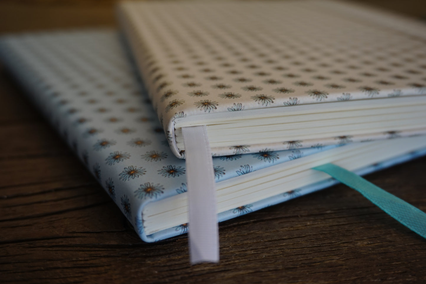 PU Leather Notebook - Ditzy Daisy - Blue