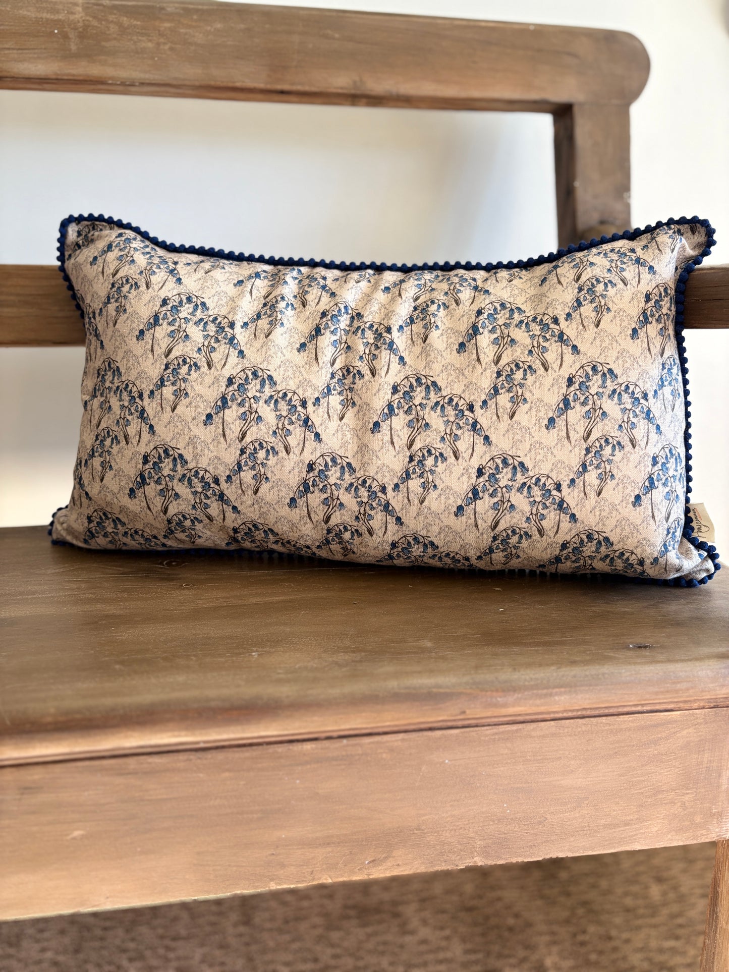 Linen Cushion 12 x 20 - Westcott Bluebells