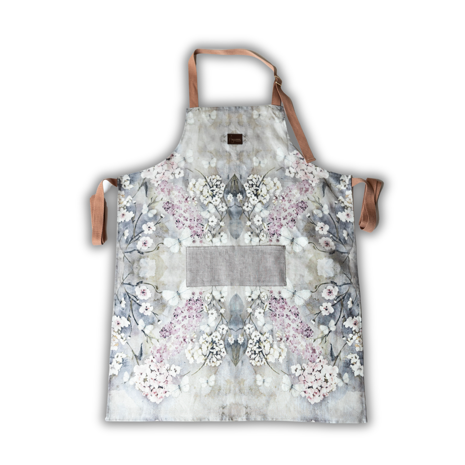 Linen Apron - Cottage Garden - Grey