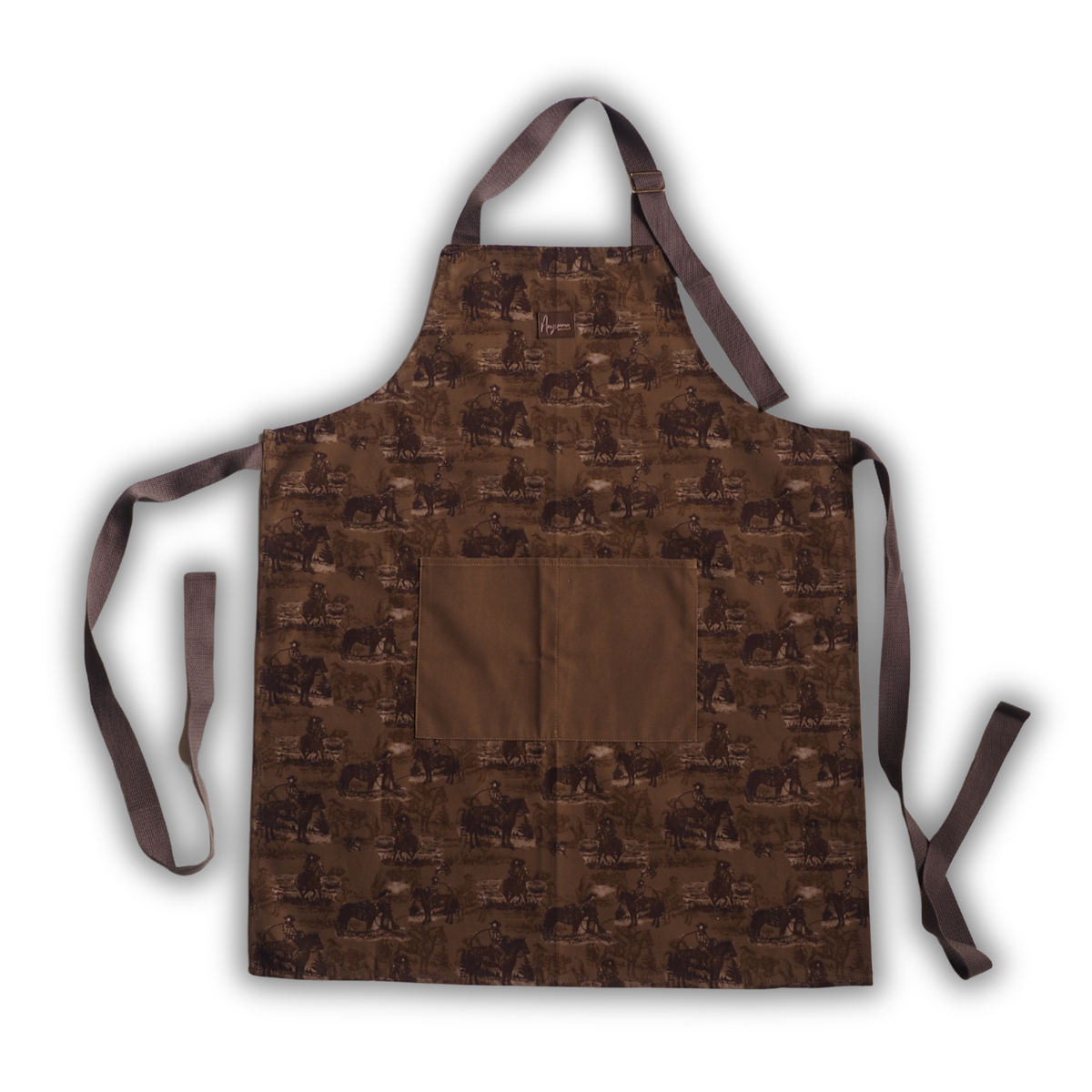 Cotton Apron - Sage and Saddle - Sepia
