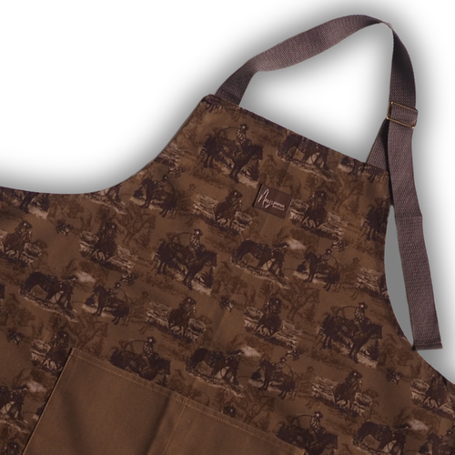 Cotton Apron - Sage and Saddle - Sepia