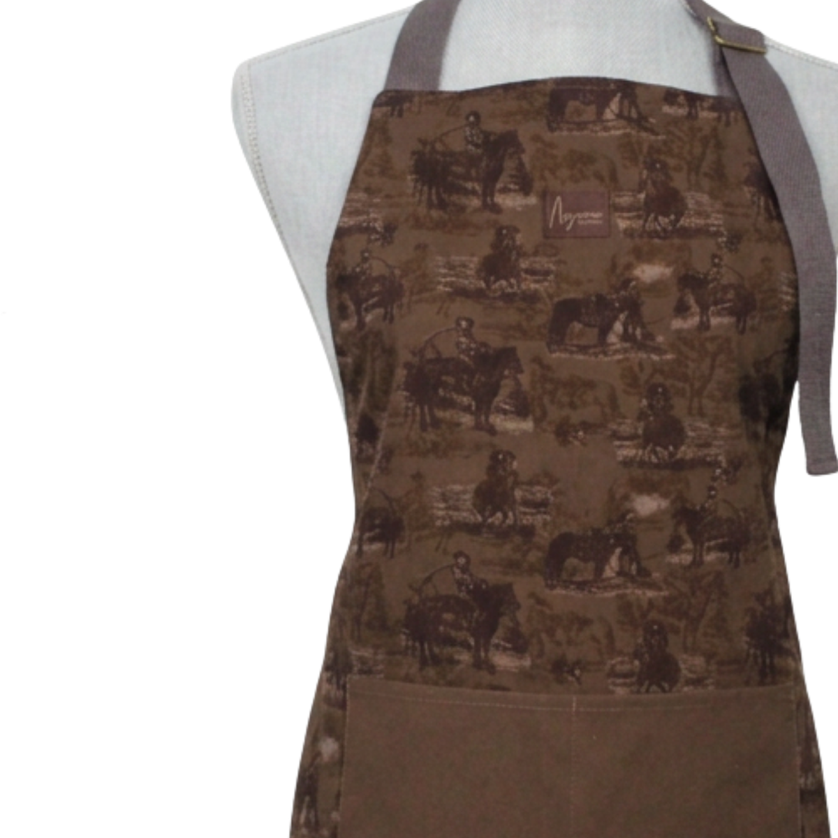 Cotton Apron - Sage and Saddle - Sepia