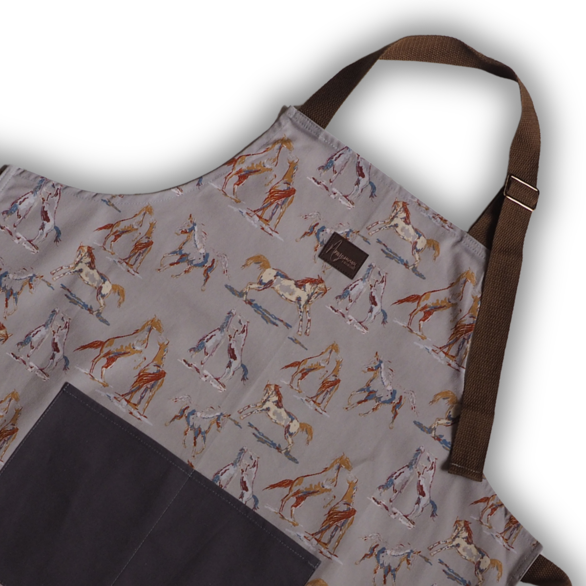 Cotton Apron - Spirit of  Horse - Blue