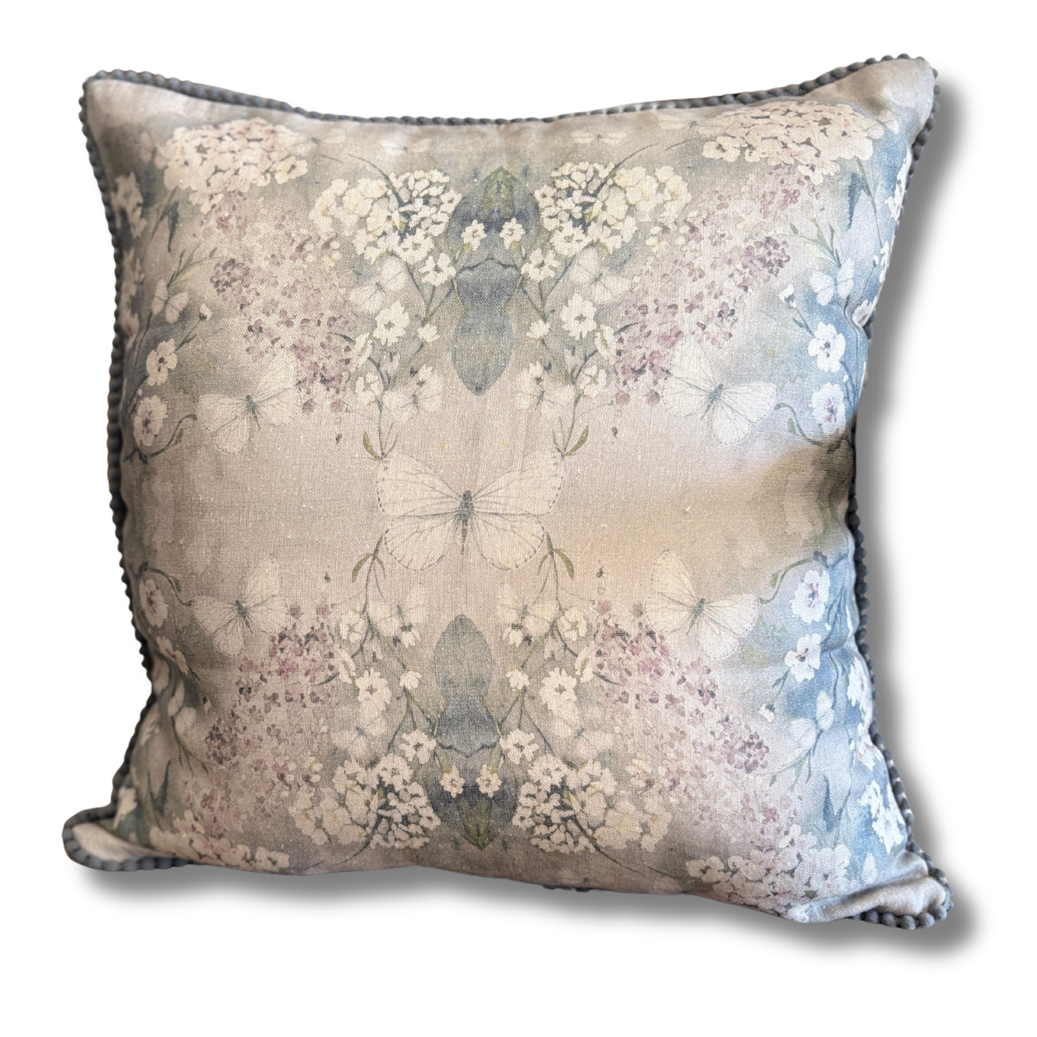 Linen Cushion 16  x 16  - Cottage Garden - Soft Green