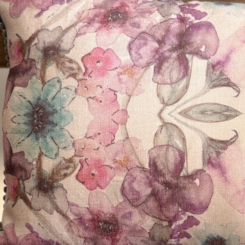 Linen Cushion 12  x 20  - Heritage Bloom - Cream