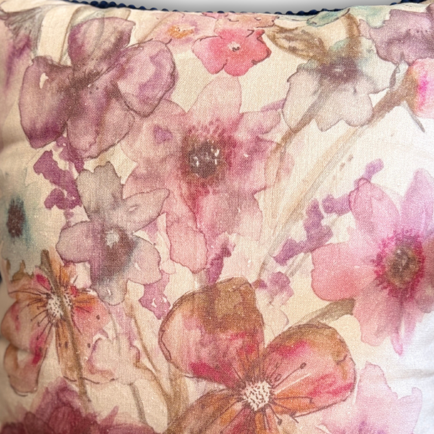 Linen Cushion 16  x 16  - Heritage Bloom - Cream