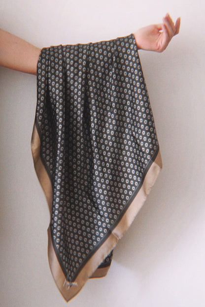 Silk Scarf 35 x 35 - Ditzy Daisy - Green