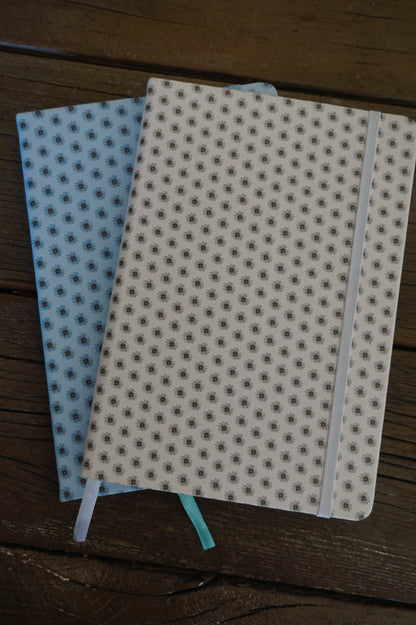 PU Leather Notebook - Ditzy Daisy - Blue