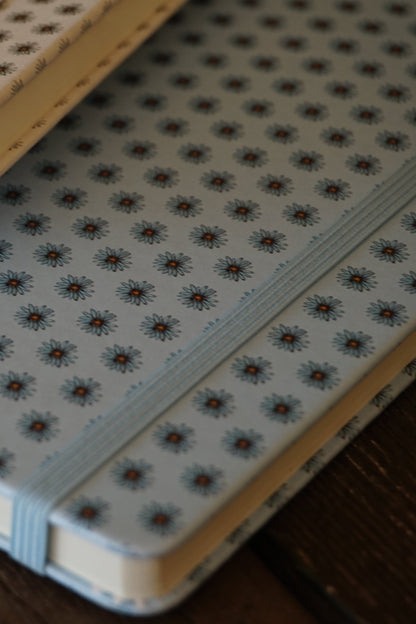 PU Leather Notebook - Ditzy Daisy - Blue