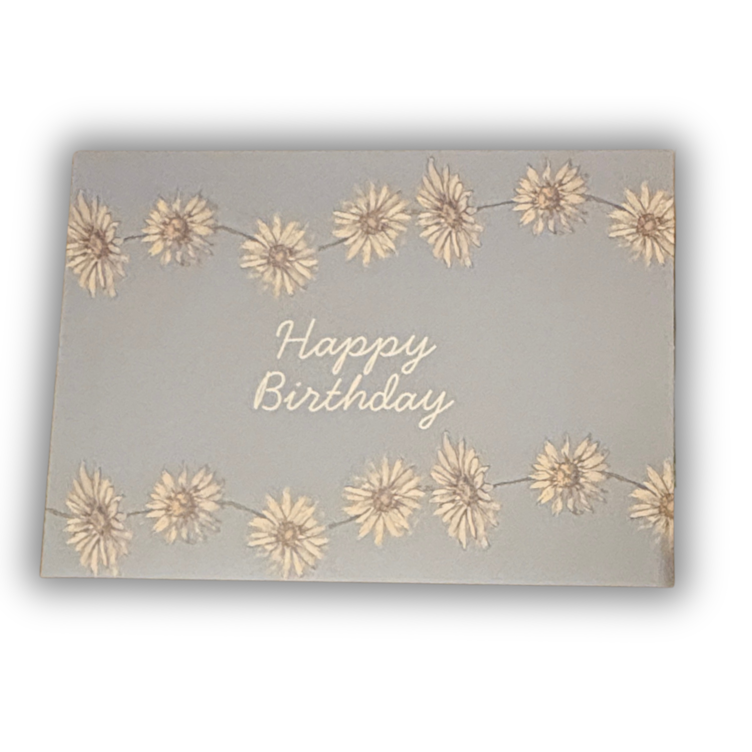 Happy Birthday card - Daisy Chain - Blue