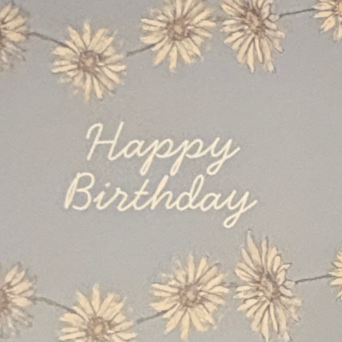 Happy Birthday card - Daisy Chain - Blue