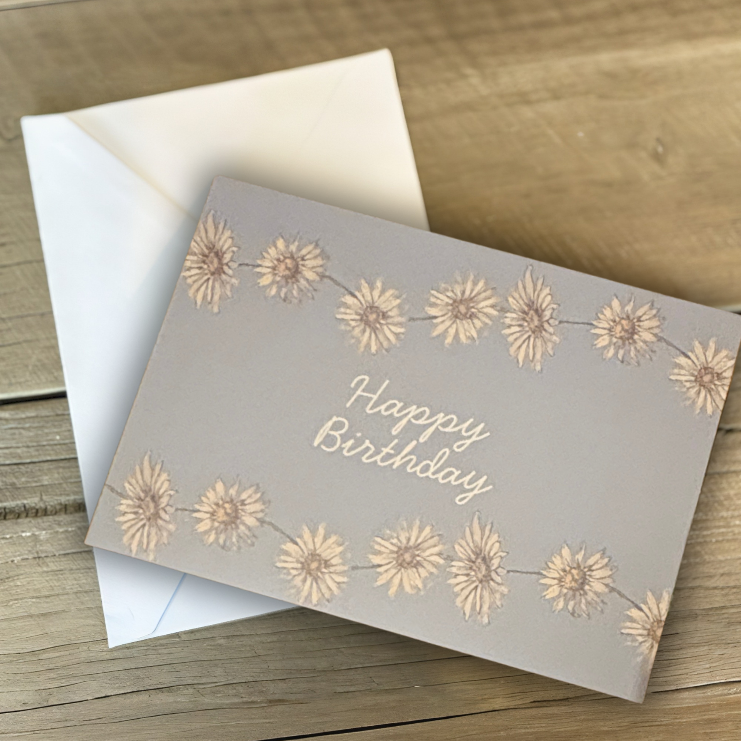 Happy Birthday card - Daisy Chain - Blue