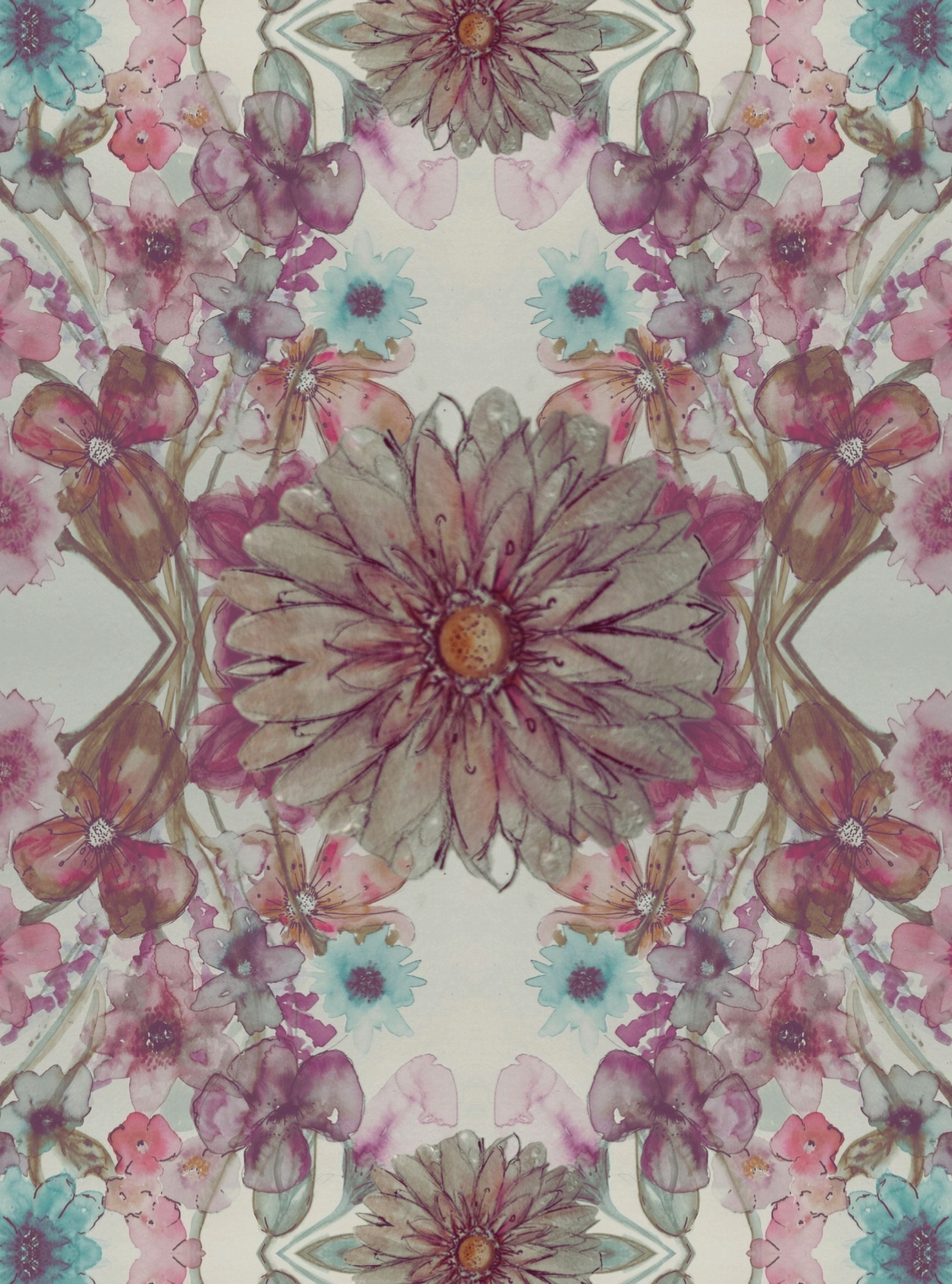 Tea towel cotton crepe - Heritage Bloom - Scandi