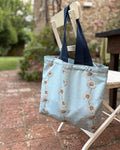 Large Tote Bag - Daisy Chain - Blue