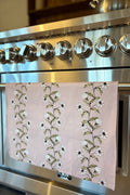 Tea towel cotton crepe - Trailing Flowers - Pink