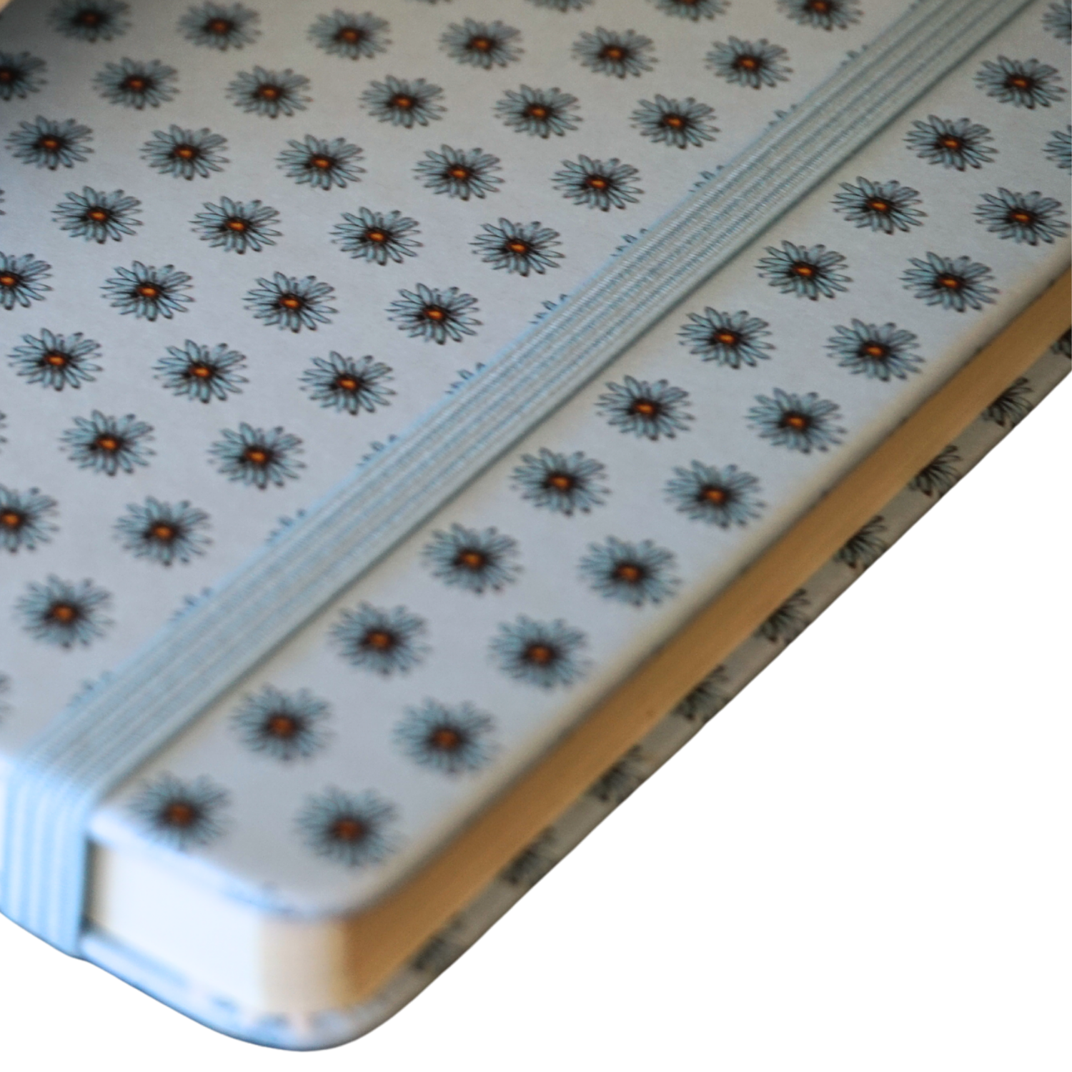 PU Leather Notebook - Ditzy Daisy - Blue