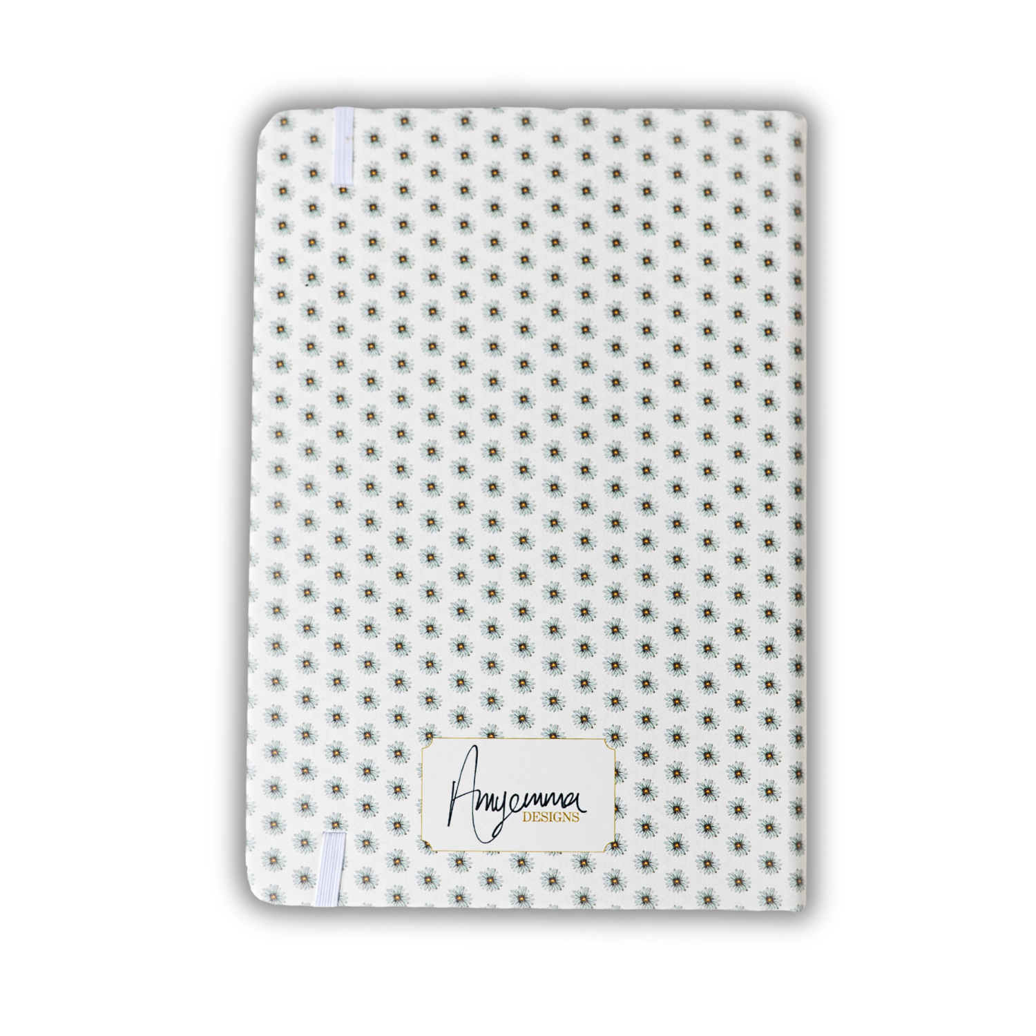 PU Leather Notebook - Ditzy Daisy - White