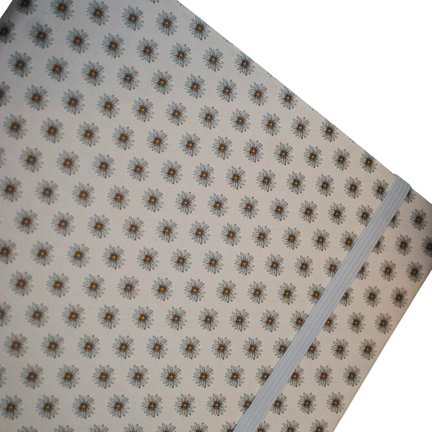 PU Leather Notebook - Ditzy Daisy - White