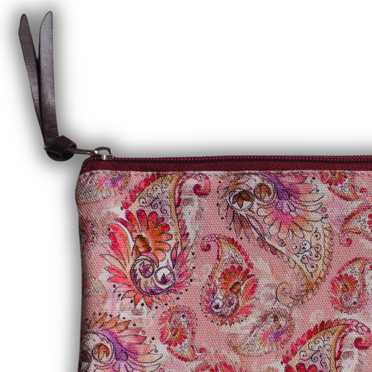 Pouch bag - Painted Paisley - Pink
