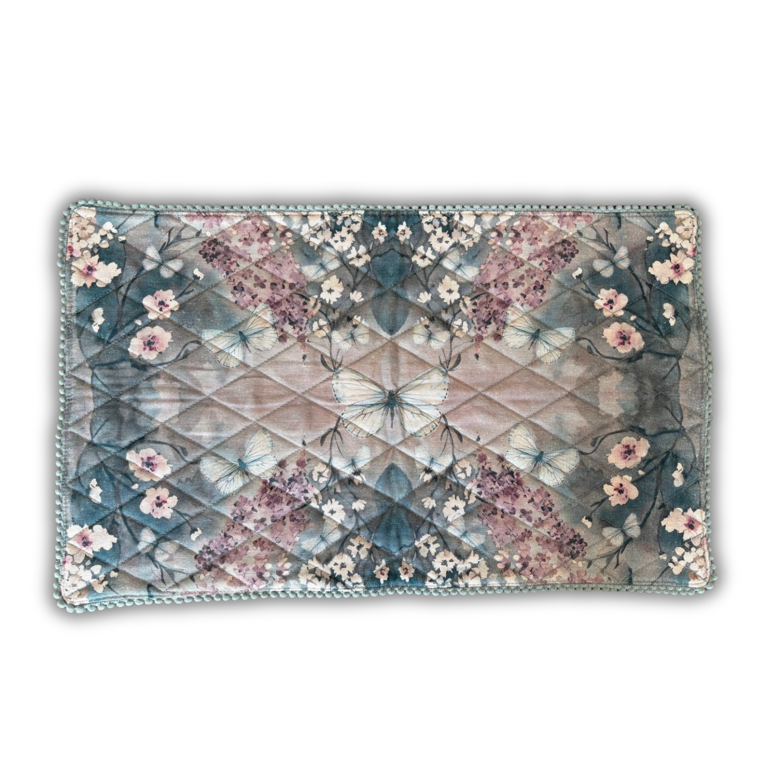 Linen Placemat - Cottage Garden - Deep Blue