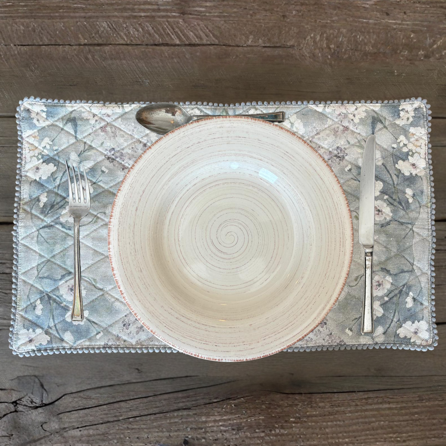 Linen Placemat - Cottage Garden - Soft Green