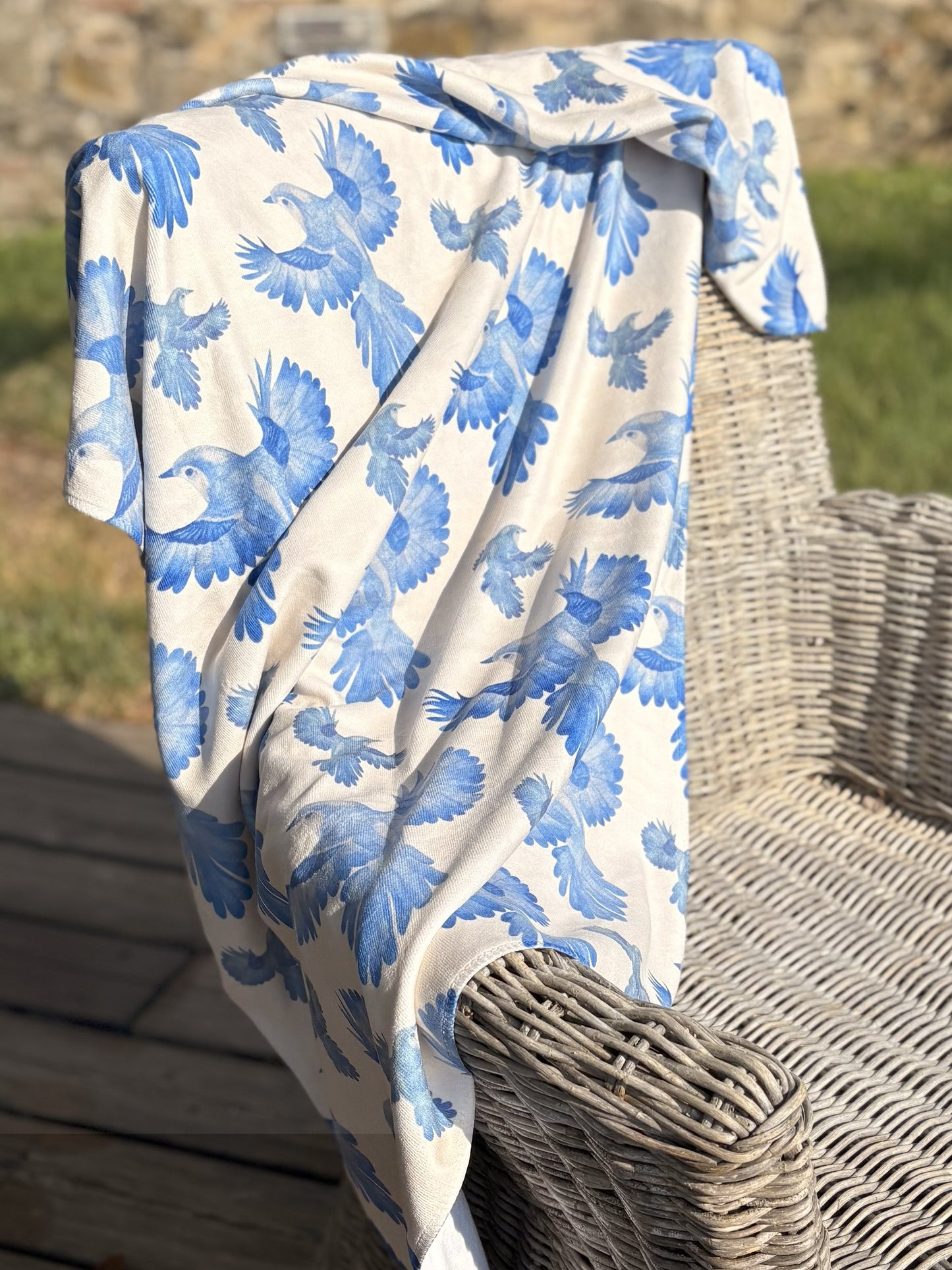 Microfiber Beach Towel - Blue Bird - Simple