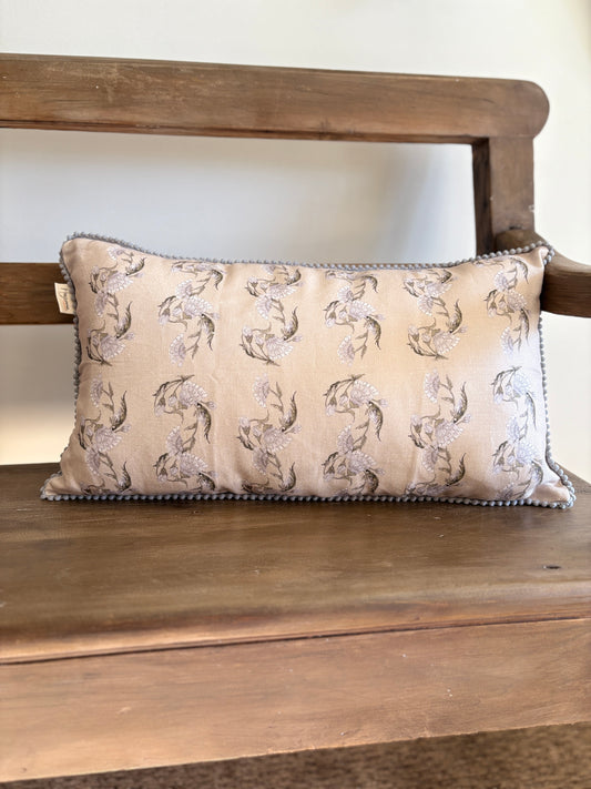 Linen Cushion 12  x 20  - Flowery - Hardwick