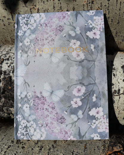 Linen Notebook - Cottage Garden - Grey