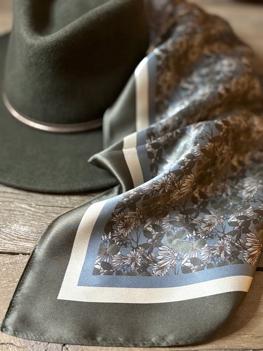 Silk Scarf 35 x 35 - Bloom and Bounty