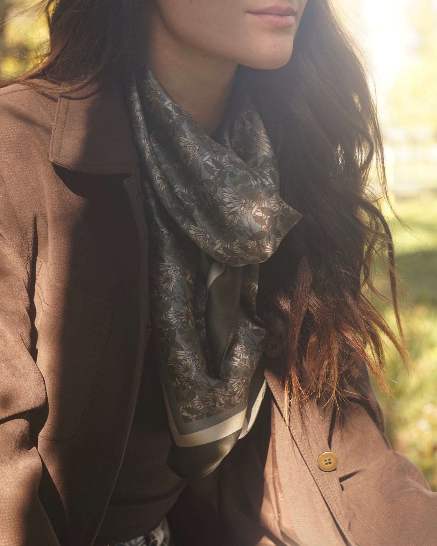 Silk Scarf 35 x 35 - Bloom and Bounty