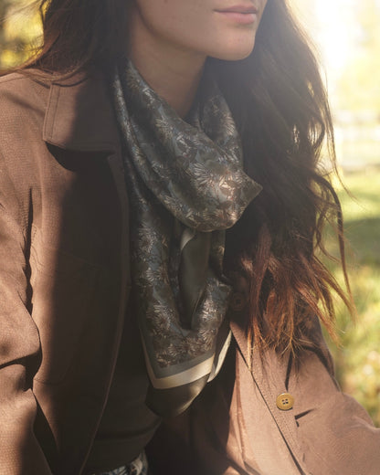 Silk Scarf 35 x 35 - Bloom and Bounty