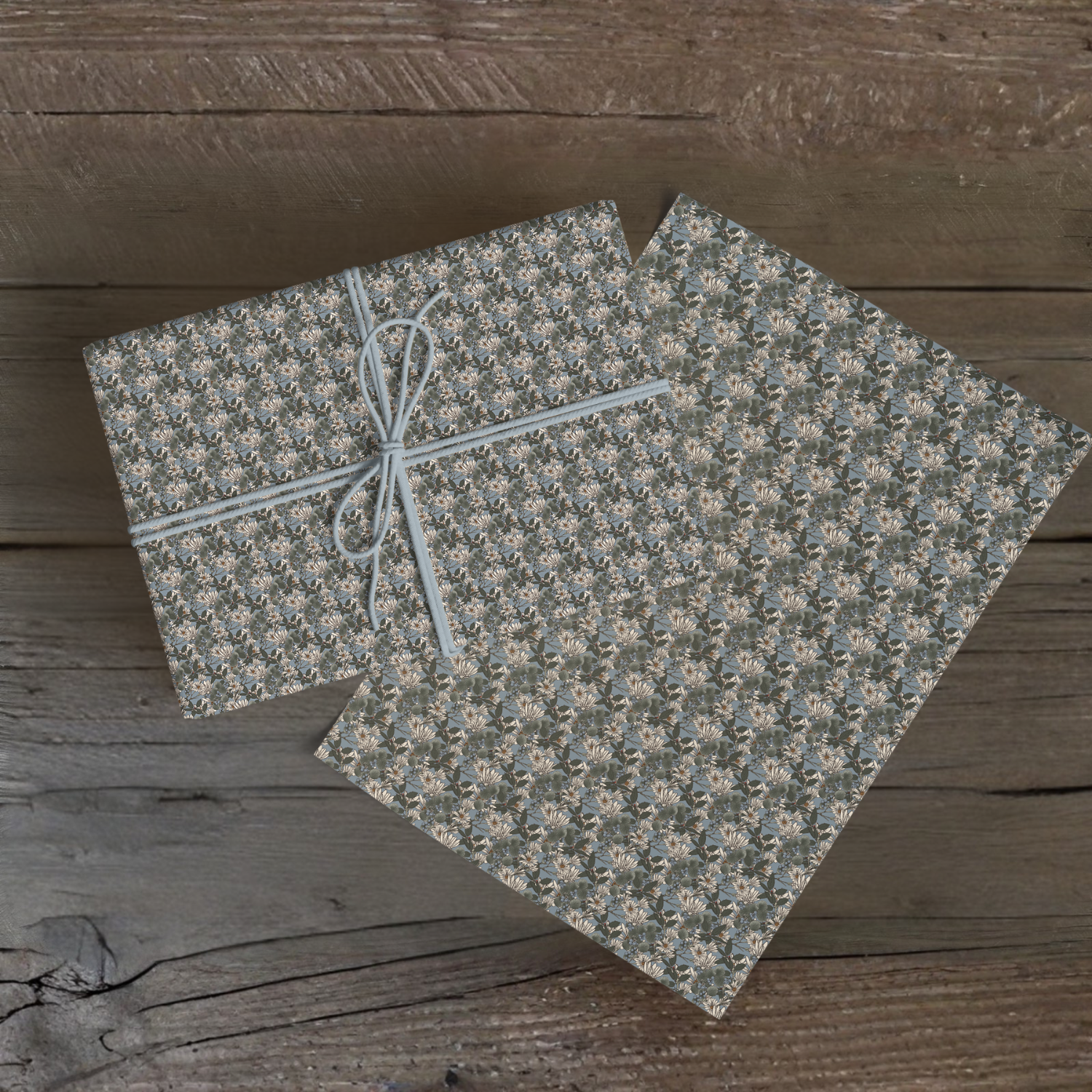Gift wrap 4 sheets - Bloom and Bounty - Blue