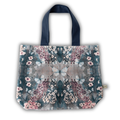 Large Tote Bag - Cottage Garden - Deep Blue
