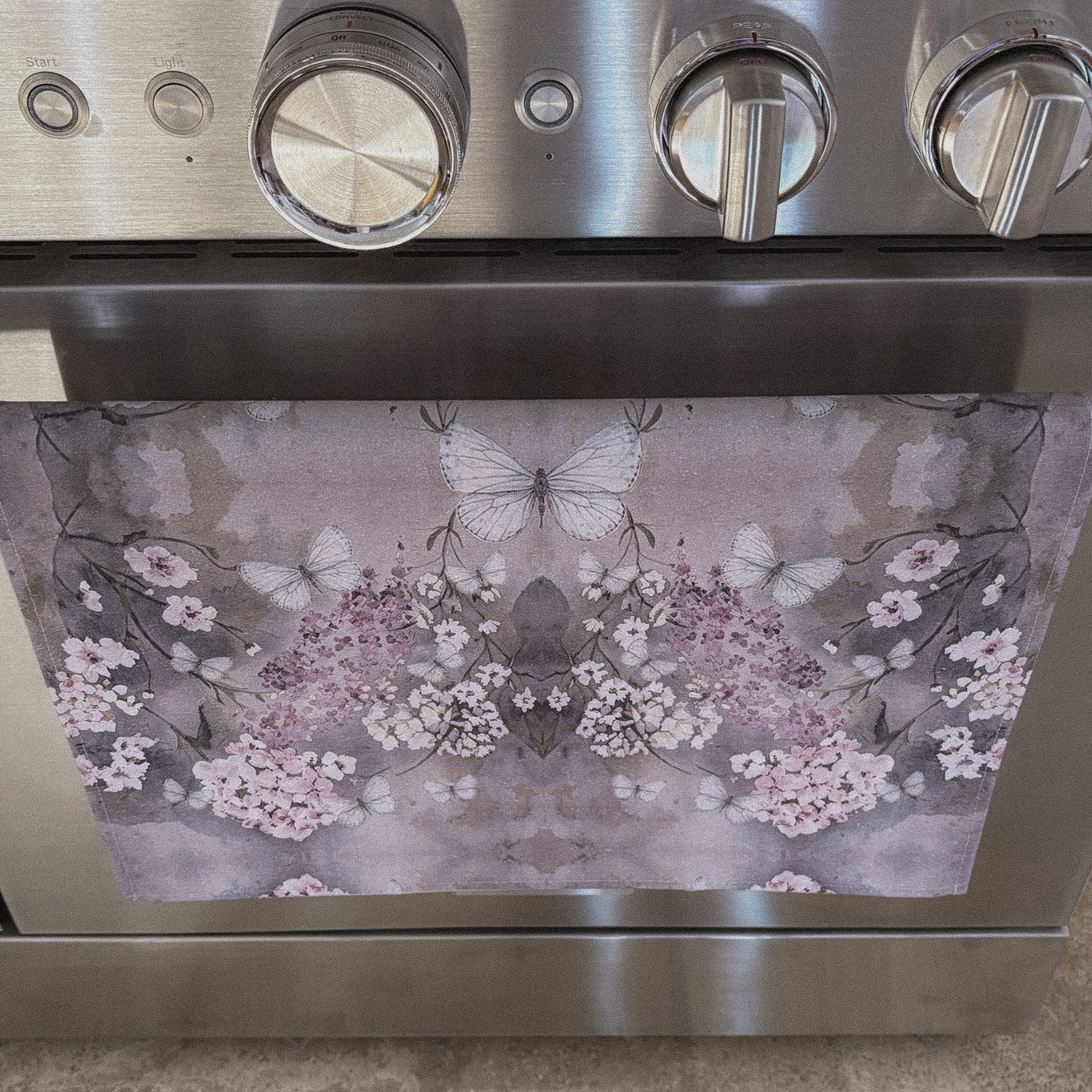 Tea towel Linen - Cottage Garden - Grey