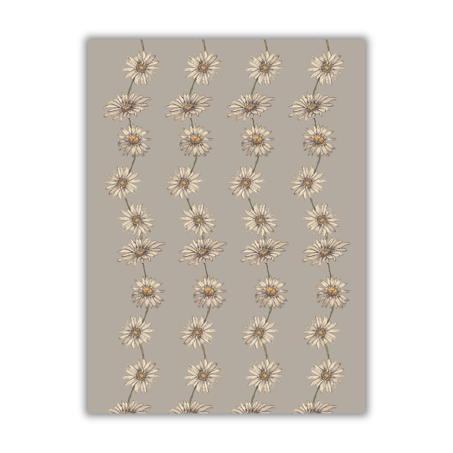 Tea towel linen - Daisy Chain - Blue/Grey
