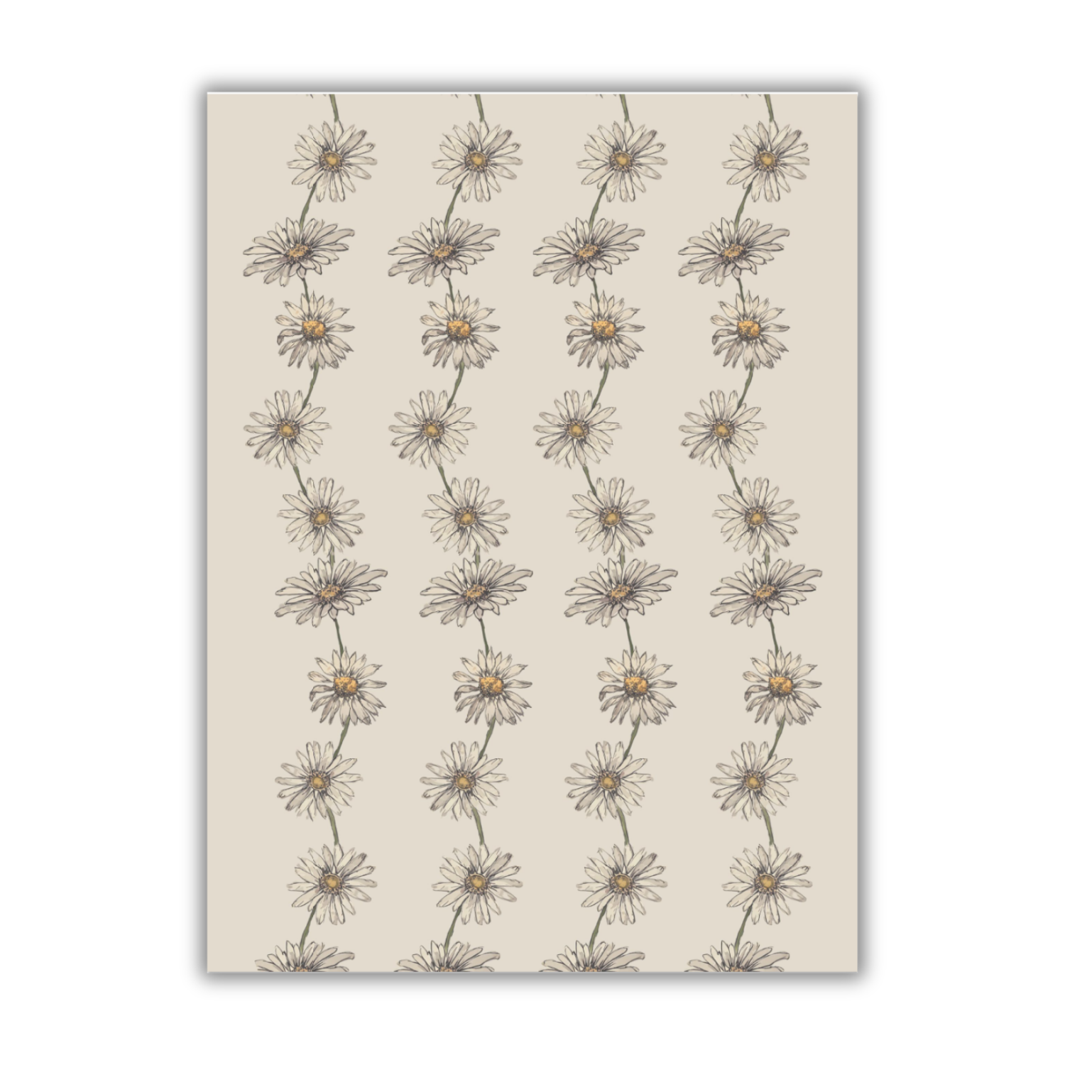 Tea towel linen - Daisy Chain - Cream