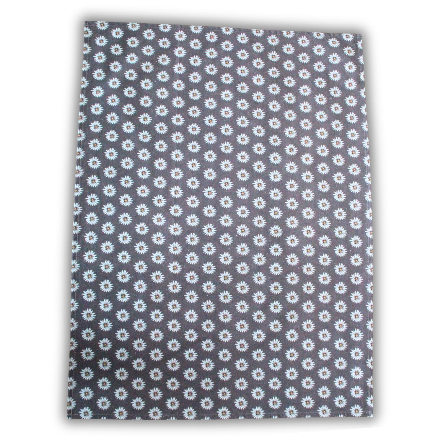 Tea towel cotton crepe - Ditzy Daisy- Brown
