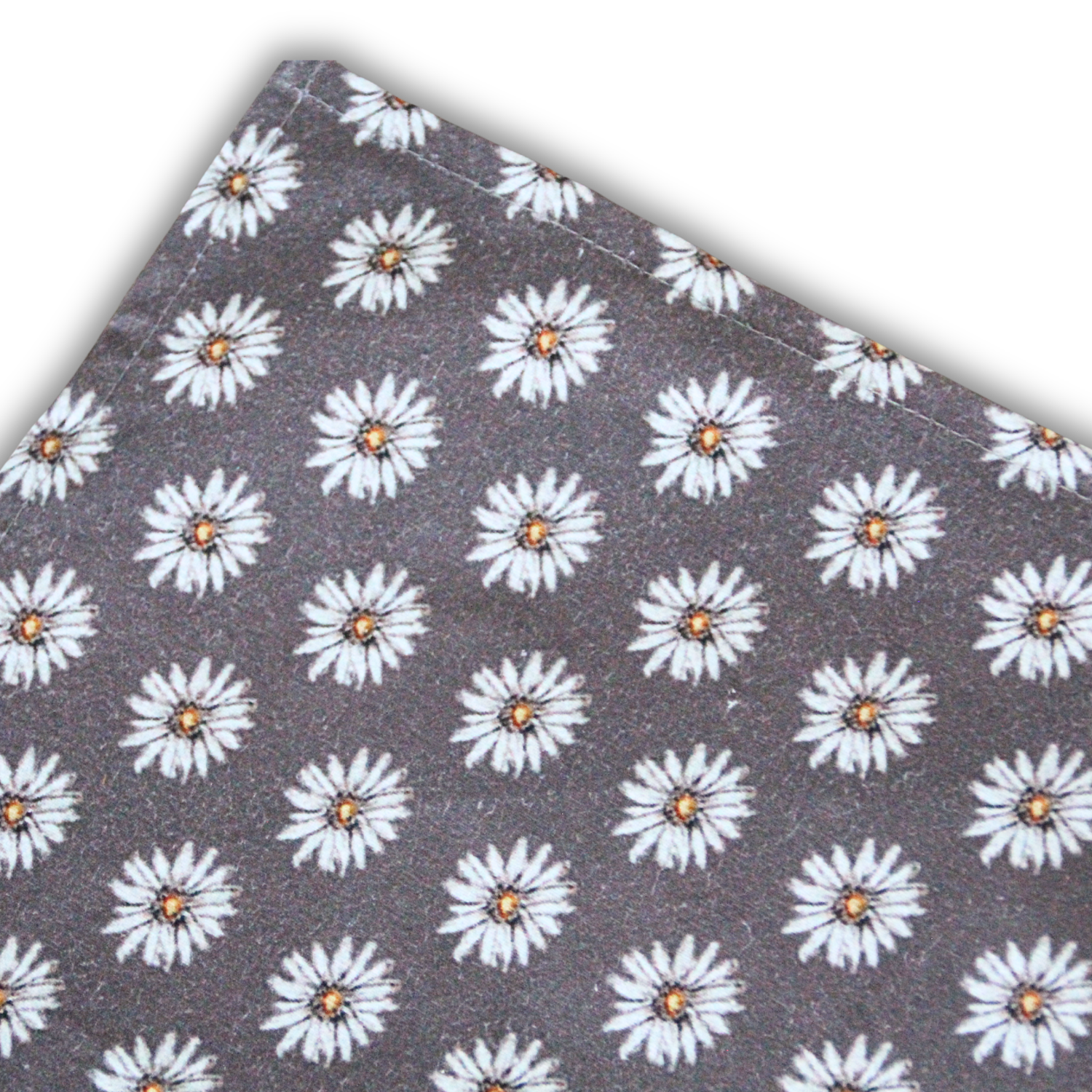 Tea towel cotton crepe - Ditzy Daisy- Brown