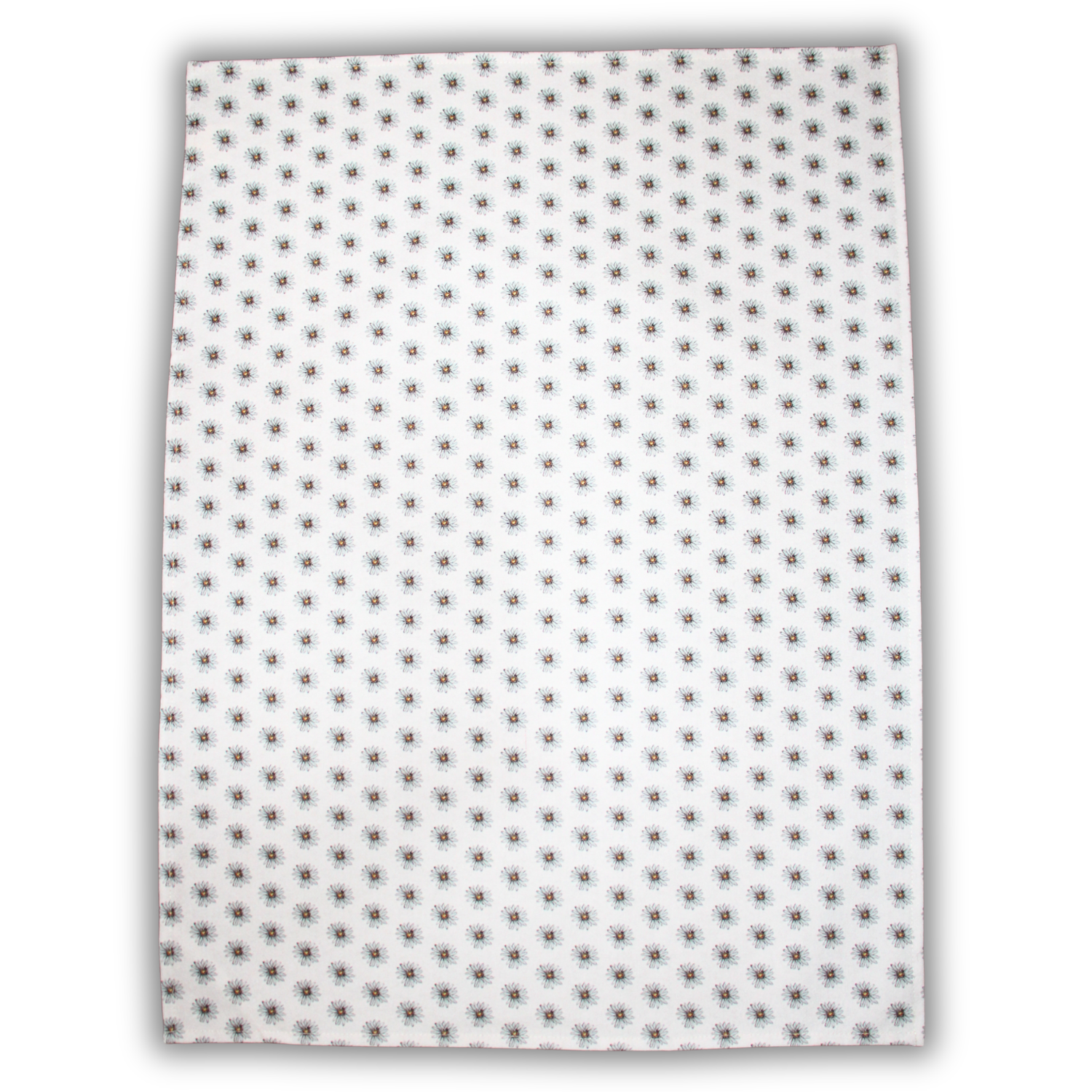 Tea towel cotton crepe - Ditzy Daisy- White