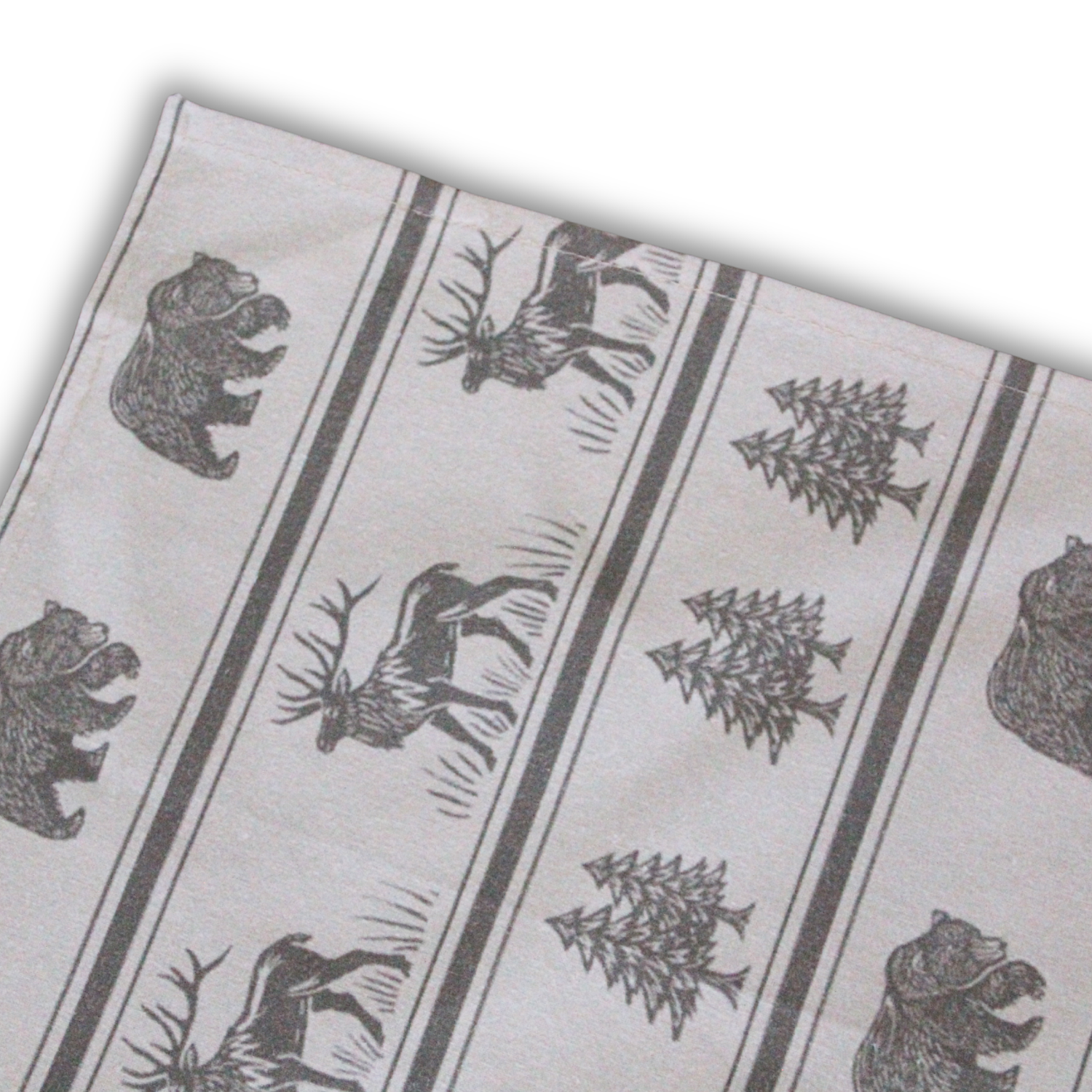 Tea towel cotton crepe - Fur and Hide - Sage