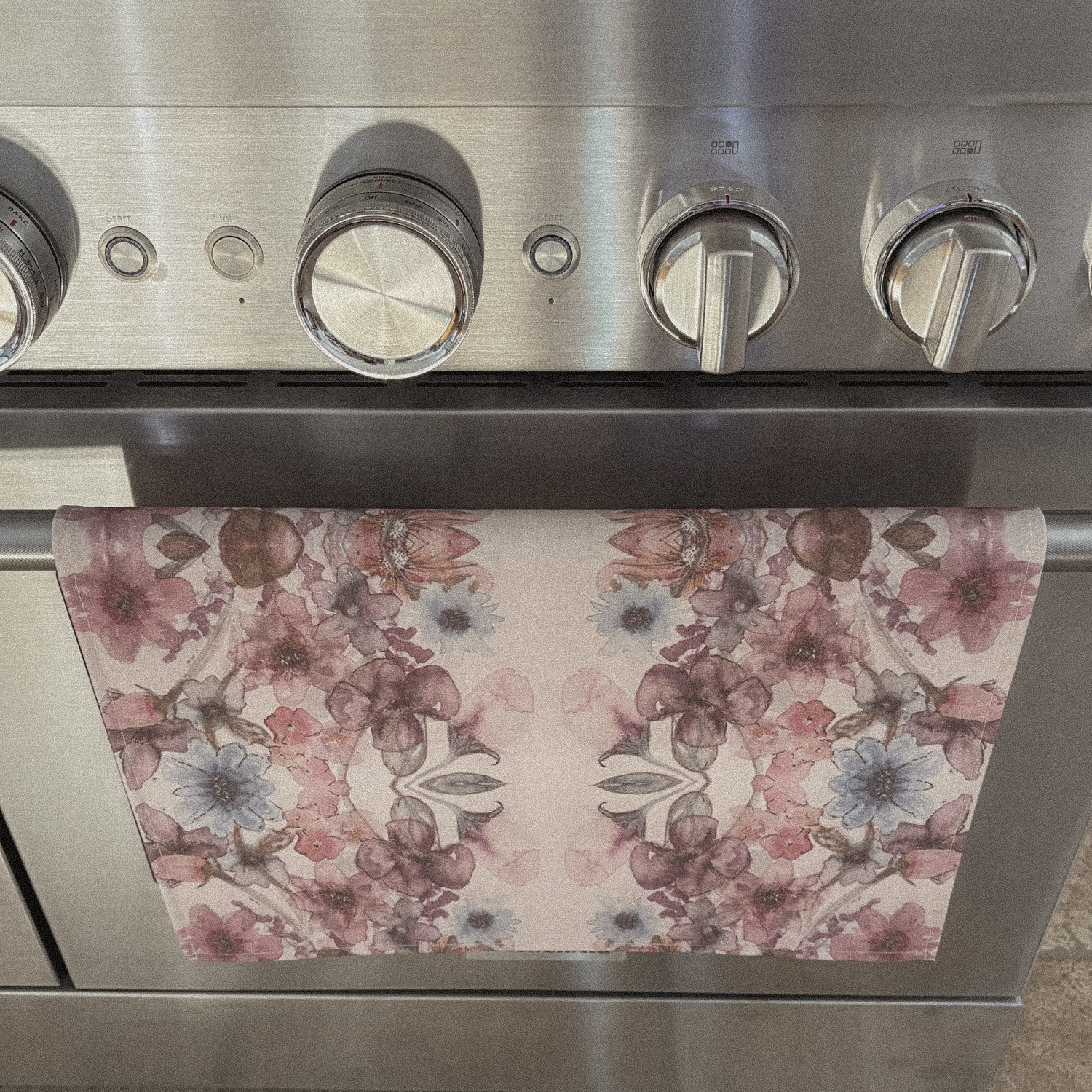 Tea towel cotton crepe - Heritage Bloom - Natural