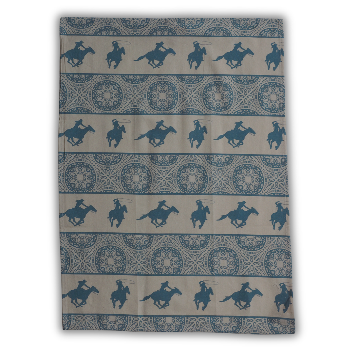 Tea towel cotton crepe - Rodeo Queen - Blue