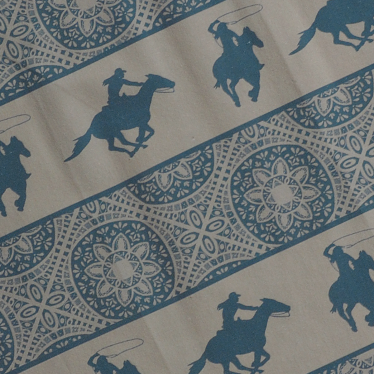 Tea towel cotton crepe - Rodeo Queen - Blue