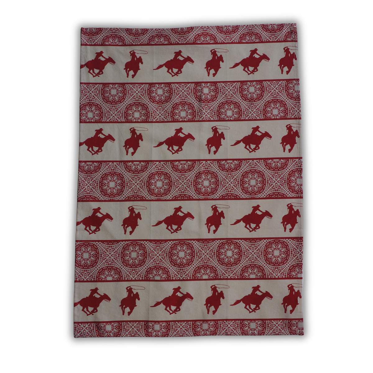 Tea towel cotton crepe - Rodeo Queen - Red