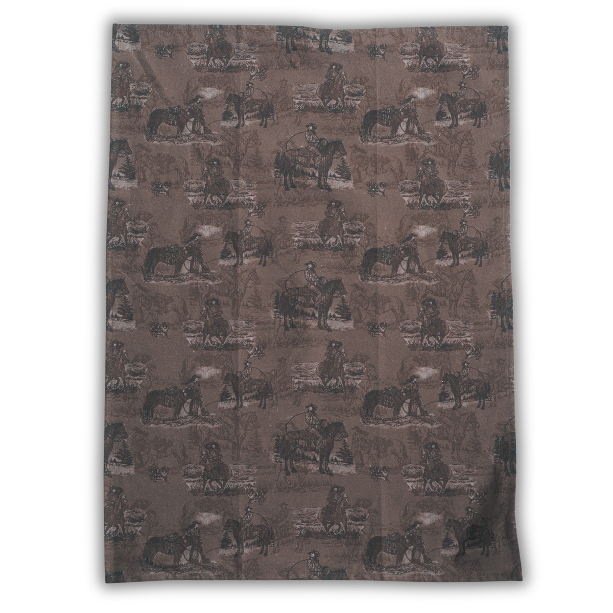 Tea towel cotton crepe - Sage and Saddle - Sepia