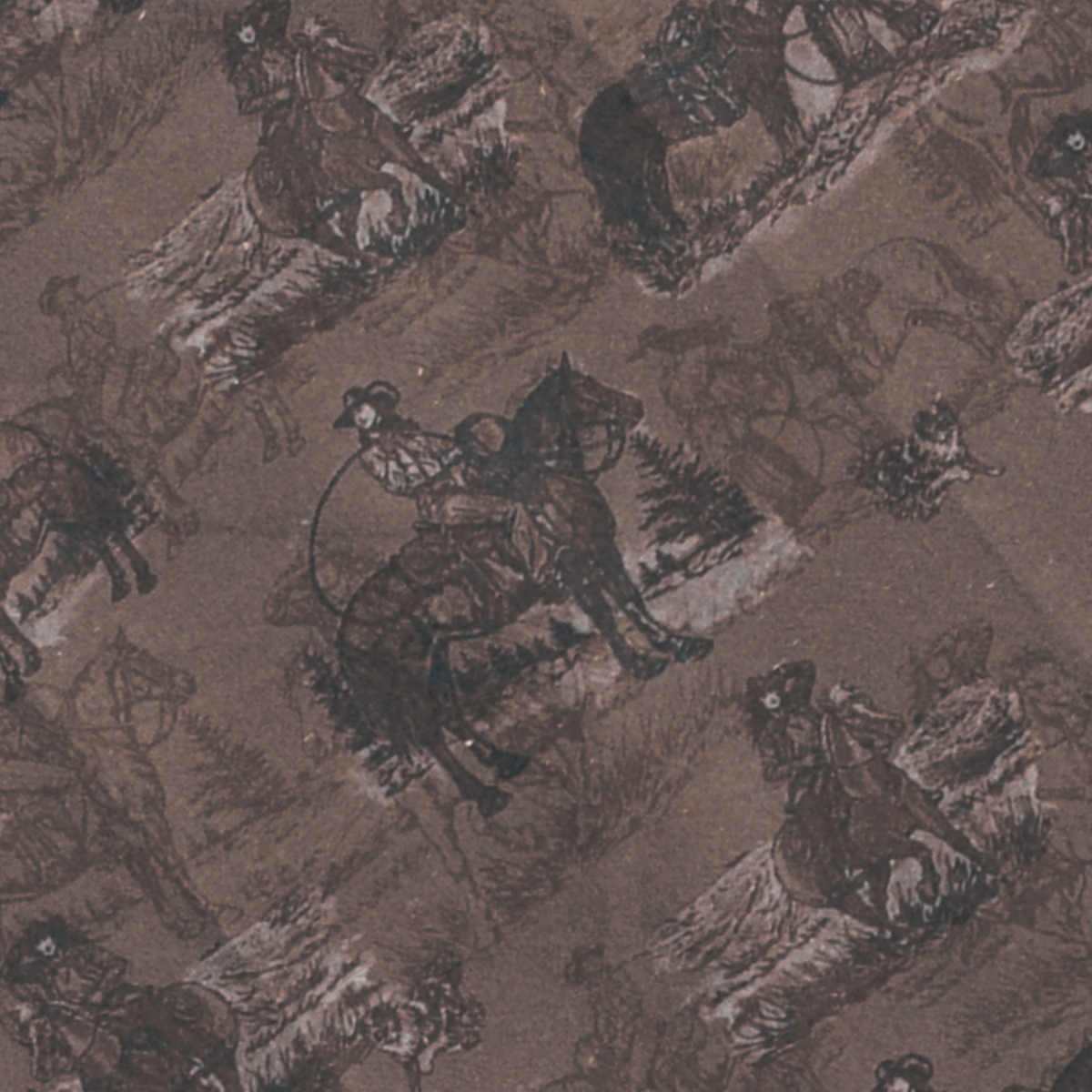 Tea towel cotton crepe - Sage and Saddle - Sepia