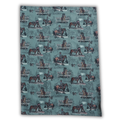 Tea towel cotton crepe - Sage and Saddle - Turquoise
