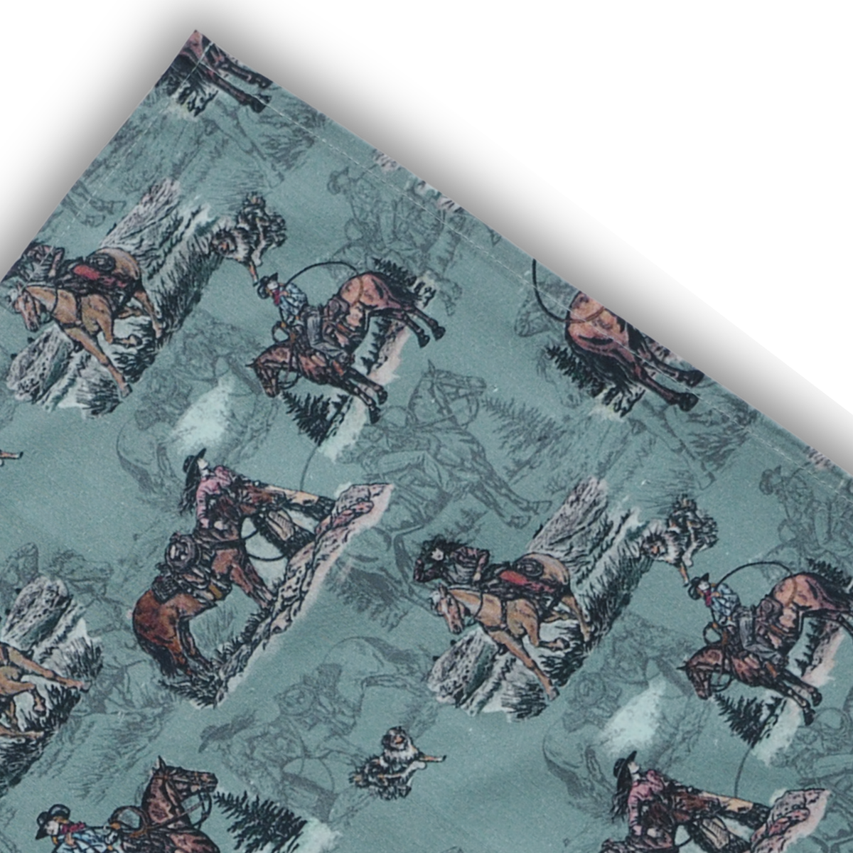 Tea towel cotton crepe - Sage and Saddle - Turquoise
