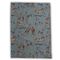 Tea towel cotton crepe - Spirit of the Horse - Blue