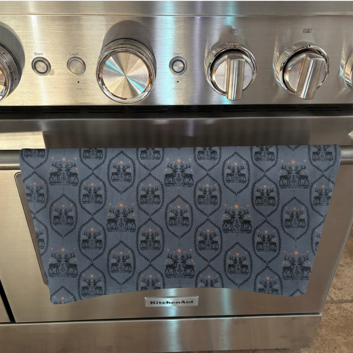 Tea towel cotton crepe - Winterfell - Blue